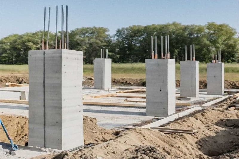 What is slab, beam, column, and footing construction?